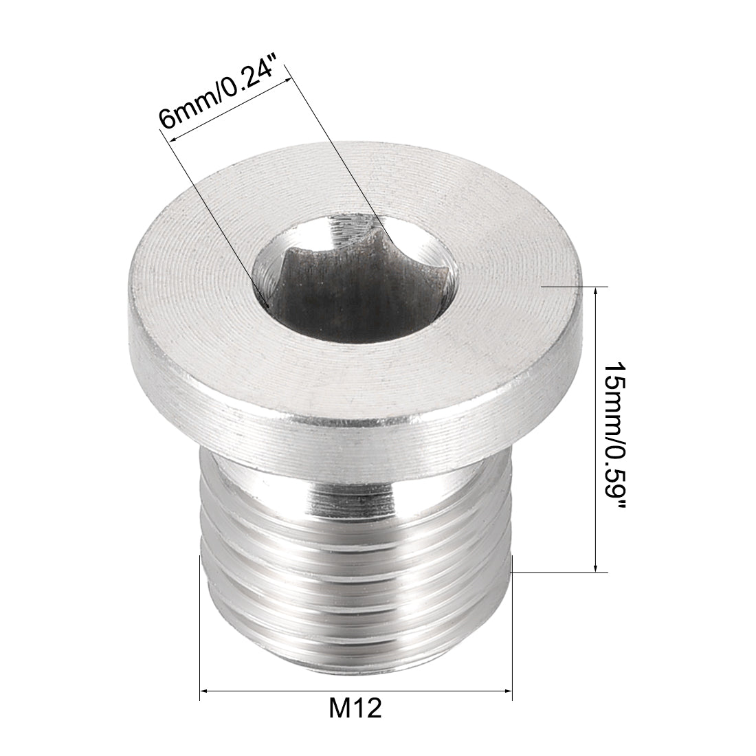 Harfington Countersunk Plug Internal Hex Head Socket with Flange -Male Stainless Steel Pipe Fittings Thread