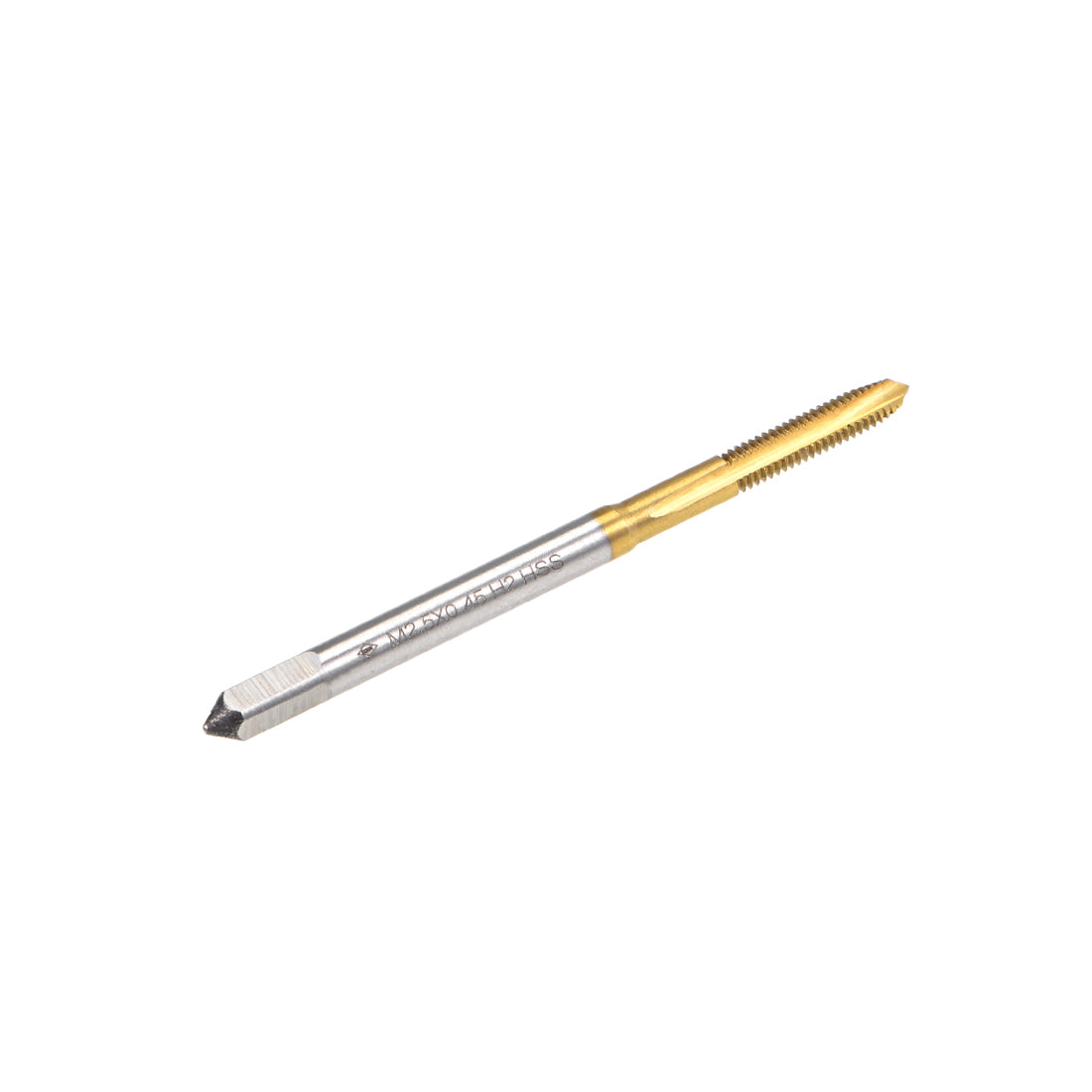 Harfington Spiral Point Threading Tap M2.5 Thread 0.45 Pitch Titanium Coated HSS 2pcs