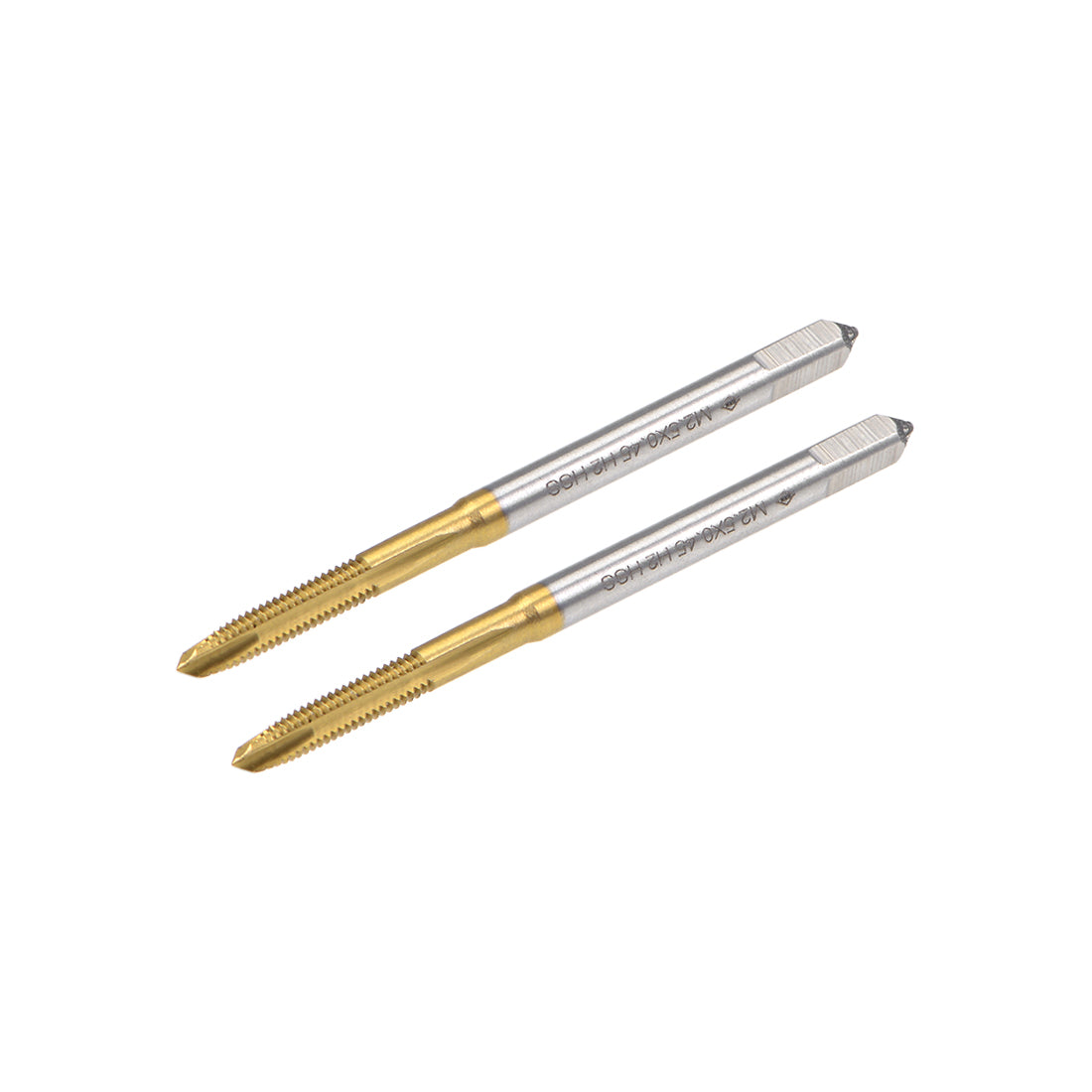 Harfington Spiral Point Threading Tap M2.5 Thread 0.45 Pitch Titanium Coated HSS 2pcs