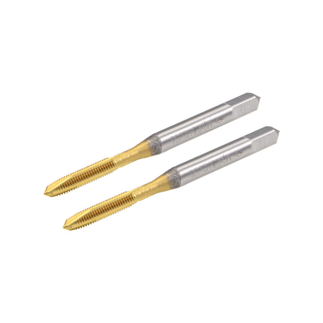 Harfington Spiral Point Threading Tap M3 Thread 0.5 Pitch Titanium Coated HSS 2pcs