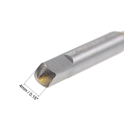 Harfington Spiral Point Threading Tap M4 Thread 0.7 Pitch Titanium Coated HSS 2pcs