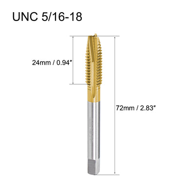Harfington Spiral Point Threading Tap 5/16-18 UNC Thread Pitch High Speed Steel