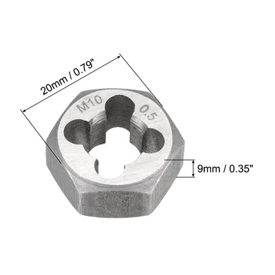 Harfington M10 x 0.5 Pitch Carbon Steel Metric Hexagon Taper Pipe Hex Rethreading Die