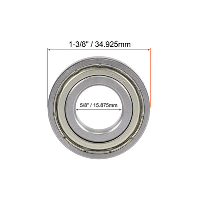 Harfington Uxcell Deep Groove Ball Bearings Inch Double Shielded Chrome Steel Roller Z2 P0