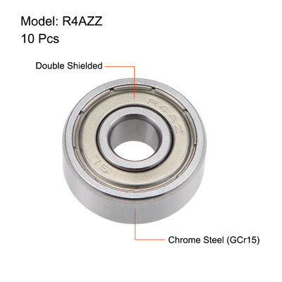 Harfington Uxcell Deep Groove Ball Bearings Inch Double Shielded Chrome Steel Roller Z2 P0