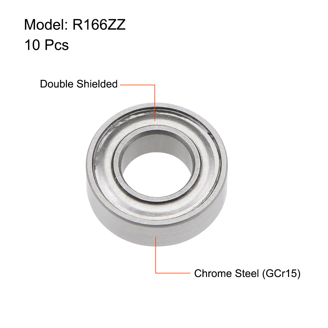 uxcell Uxcell Deep Groove Ball Bearings Inch Double Shielded Chrome Steel Roller Z2 P0