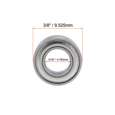 Harfington Uxcell Deep Groove Ball Bearings Inch Double Shielded Chrome Steel Roller Z2 P0