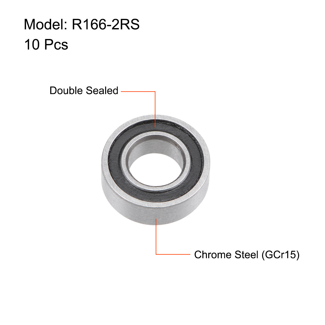 uxcell Uxcell Deep Groove Ball Bearings Inches Double Sealed Chrome Steel ABEC1 Z2