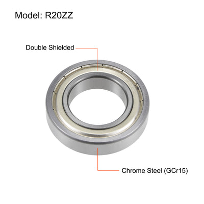 Harfington Uxcell Deep Groove Ball Bearings Inch Double Shielded Chrome Steel P0 Z2