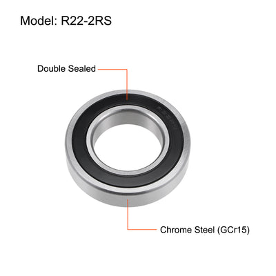 Harfington Uxcell Deep Groove Ball Bearings Inch Double Sealed Chrome Steel ABEC1 Z2