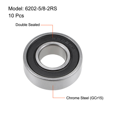 Harfington Uxcell Deep Groove Ball Bearings Inches Double Sealed Chrome Steel ABEC1 Z2