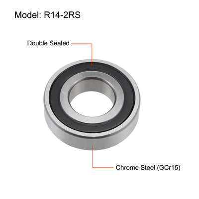 Harfington Uxcell Deep Groove Ball Bearings Inch Double Sealed Chrome Steel ABEC1 Z2