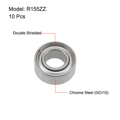 Harfington Uxcell Deep Groove Ball Bearings Inch Double Shielded Chrome Steel Roller Z2 P0