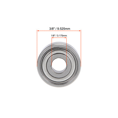 Harfington Uxcell Deep Groove Ball Bearings Inch Double Shielded Chrome Steel Roller Z2 P0