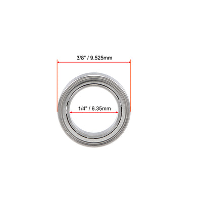 Harfington Uxcell Deep Groove Ball Bearings Inch Double Shielded Chrome Steel Roller Z2 P0