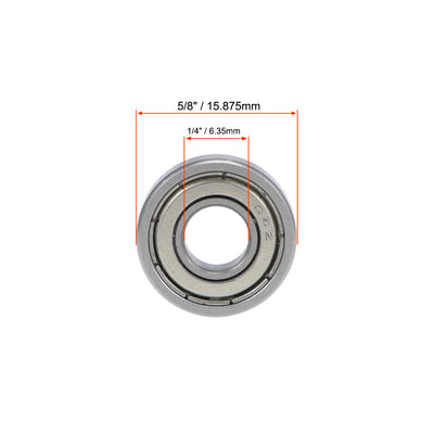Harfington Uxcell Deep Groove Ball Bearings Inch Double Shielded Chrome Steel P0 Z2 Bearing