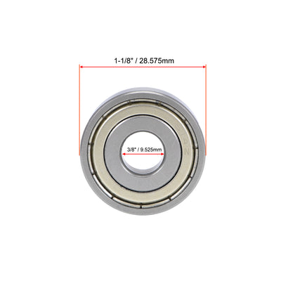 Harfington Uxcell Deep Groove Ball Bearings Inch Double Shielded Chrome Steel Roller Z2 P0