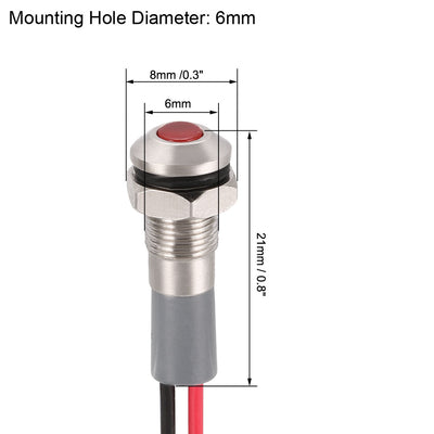 Harfington Pilot Dash Signal Indicator Light LED Metal Shell