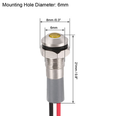 Harfington Pilot Dash Signal Indicator Light LED Metal Shell