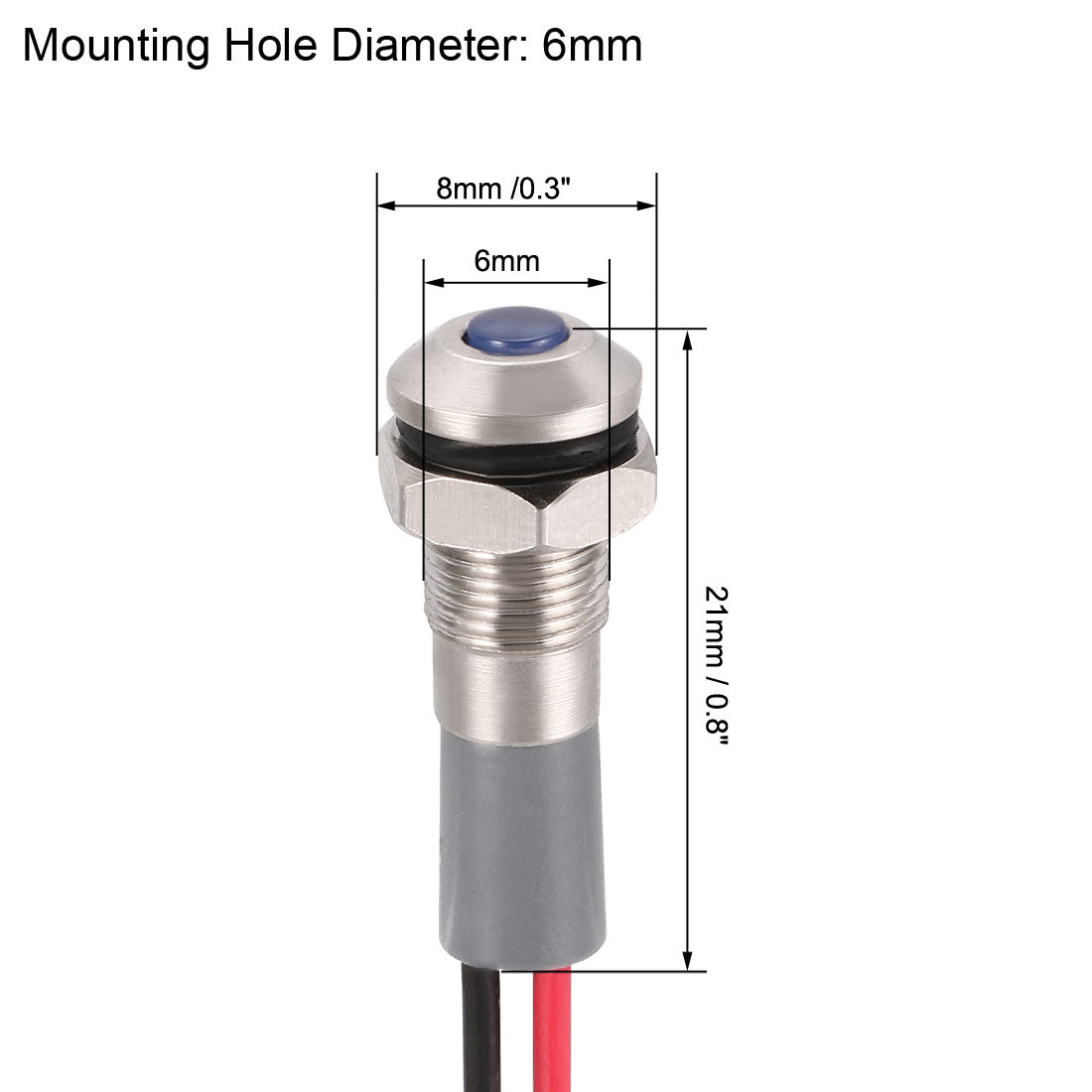 Harfington Pilot Dash Signal Indicator Light LED Metal Shell