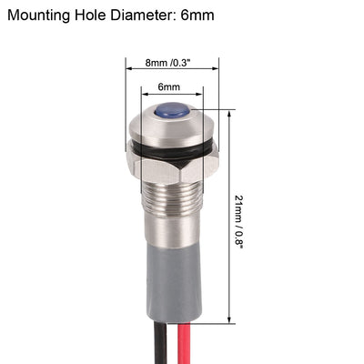 Harfington Pilot Dash Signal Indicator Light LED Metal Shell