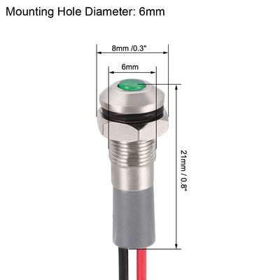 Harfington Pilot Dash Signal Indicator Light LED Metal Shell