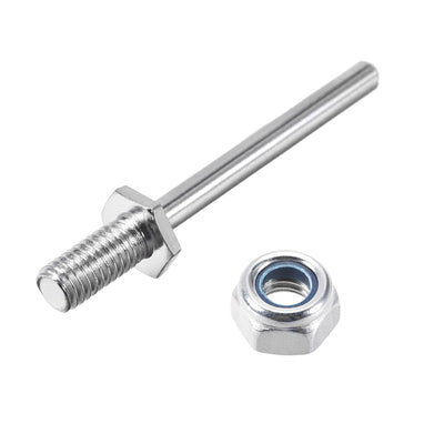 Harfington 15/64 Inch Diameter X 2 Inch Length Landing Gear Steel Axle Shaft Drive Axle with Nuts for RC Airplane - 2PCS