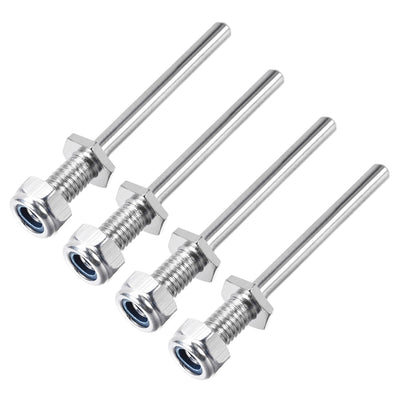 Harfington 15/64 Inch Diameter X 2 Inch Length Landing Gear Steel Axle Shaft Drive Axle with Nuts for RC Airplane - 4PCS
