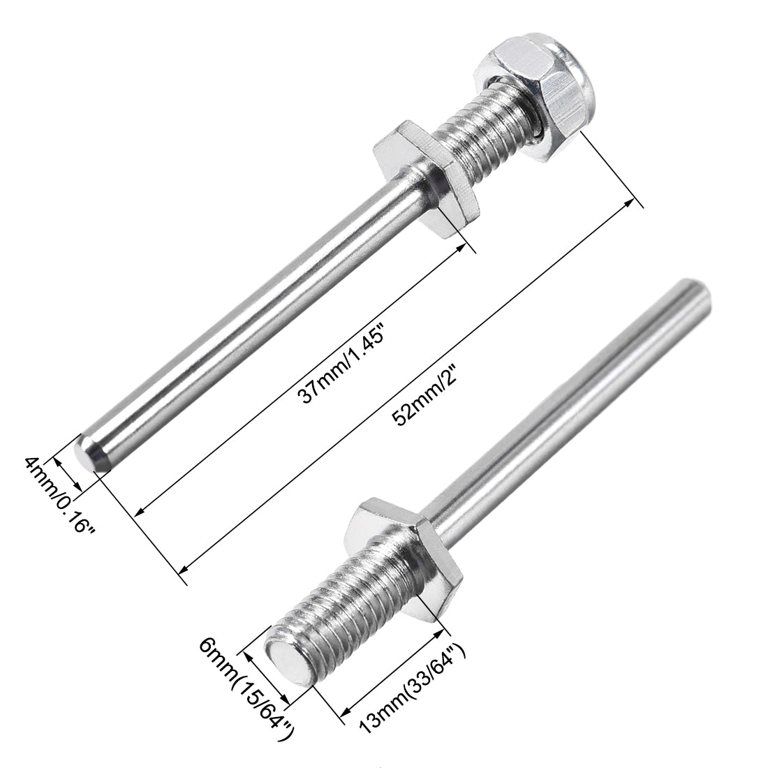 Harfington 15/64 Inch Diameter X 2 Inch Length Landing Gear Steel Axle Shaft Drive Axle with Nuts for RC Airplane - 6PCS