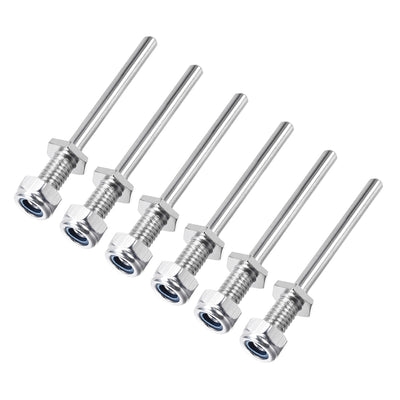 Harfington 15/64 Inch Diameter X 2 Inch Length Landing Gear Steel Axle Shaft Drive Axle with Nuts for RC Airplane - 6PCS