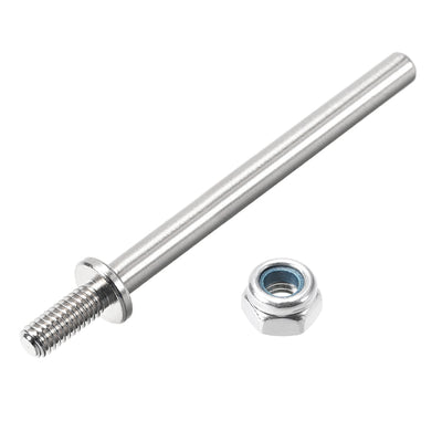 Harfington 15/64 Inch Diameter X 2.3 Inch Length Landing Gear Steel Axle Shaft Drive Axle with Nuts for RC Airplane - 6PCS