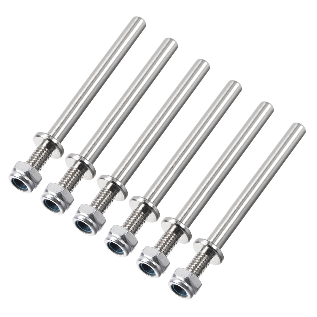 Harfington 15/64 Inch Diameter X 2.3 Inch Length Landing Gear Steel Axle Shaft Drive Axle with Nuts for RC Airplane - 6PCS