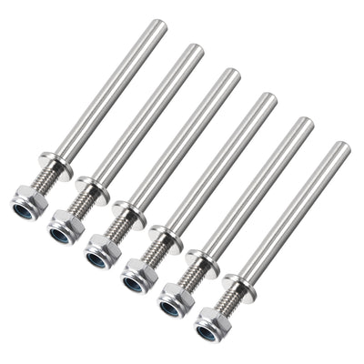 Harfington 15/64 Inch Diameter X 2.3 Inch Length Landing Gear Steel Axle Shaft Drive Axle with Nuts for RC Airplane - 6PCS