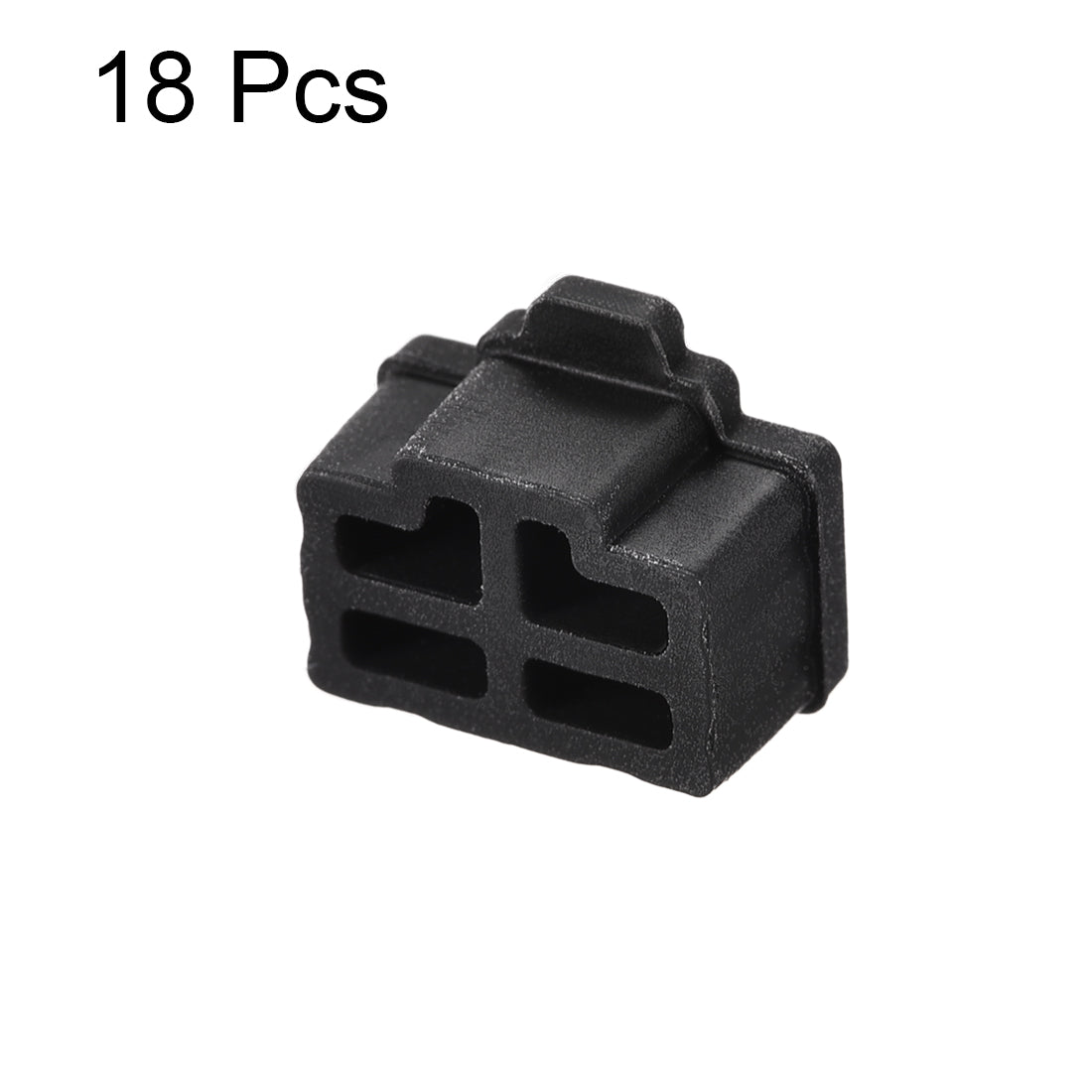 Harfington 18 Pcs Black Ethernet Hub Port RJ45 Anti Dust Cover Cap Protector Plug Black