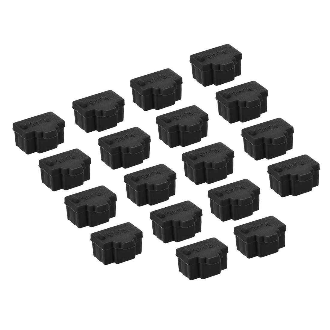 Harfington 18 Pcs Black Ethernet Hub Port RJ45 Anti Dust Cover Cap Protector Plug Black