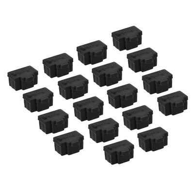 Harfington 18 Pcs Black Ethernet Hub Port RJ45 Anti Dust Cover Cap Protector Plug Black
