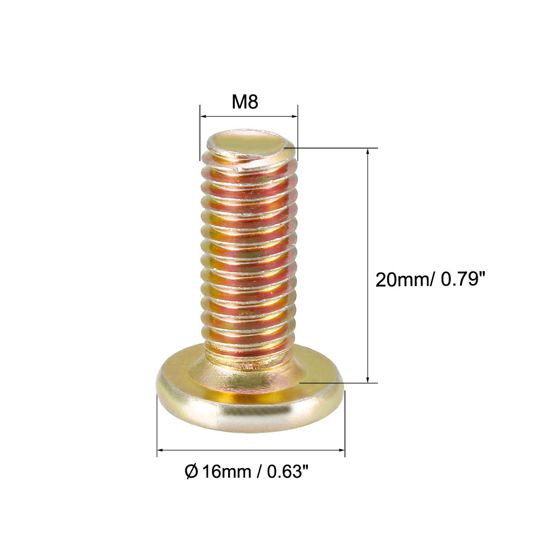 Harfington Head Machine Screws Zinc Plated Cross Screw Leather Bolts