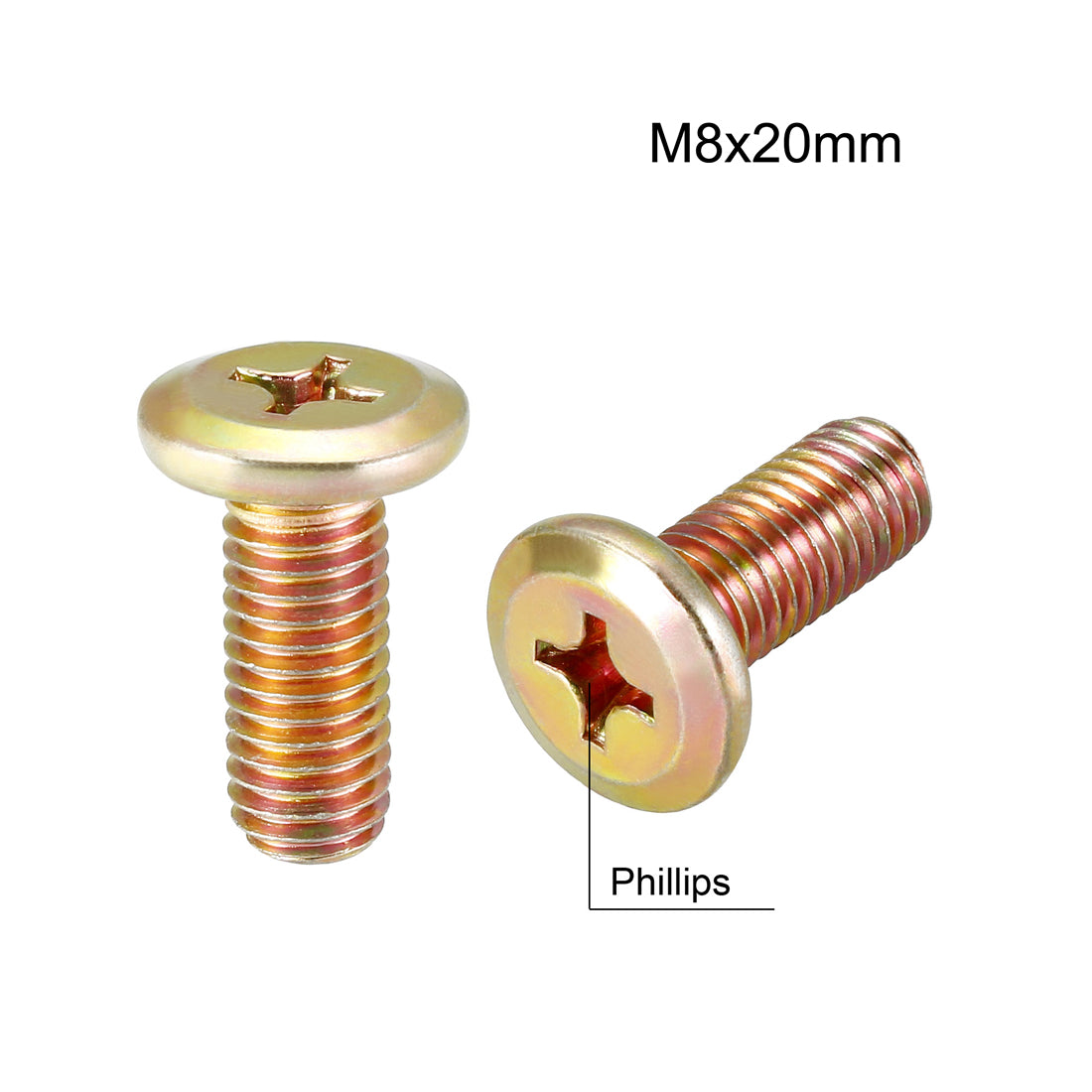 Harfington Head Machine Screws Zinc Plated Cross Screw Leather Bolts