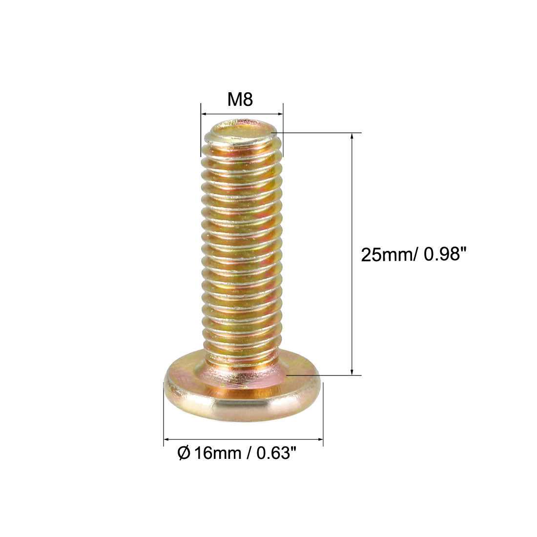 Harfington Head Machine Screws Zinc Plated Cross Screw Leather Bolts