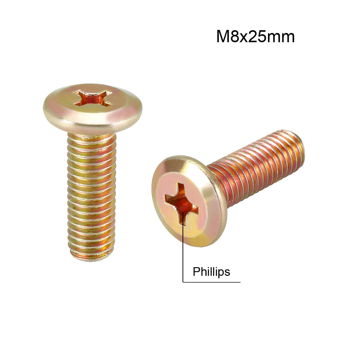 Harfington Head Machine Screws Zinc Plated Cross Screw Leather Bolts