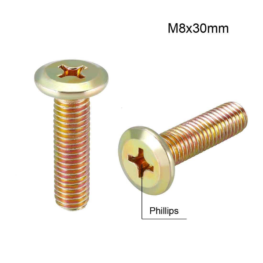 Harfington Head Machine Screws Zinc Plated Cross Screw Leather Bolts