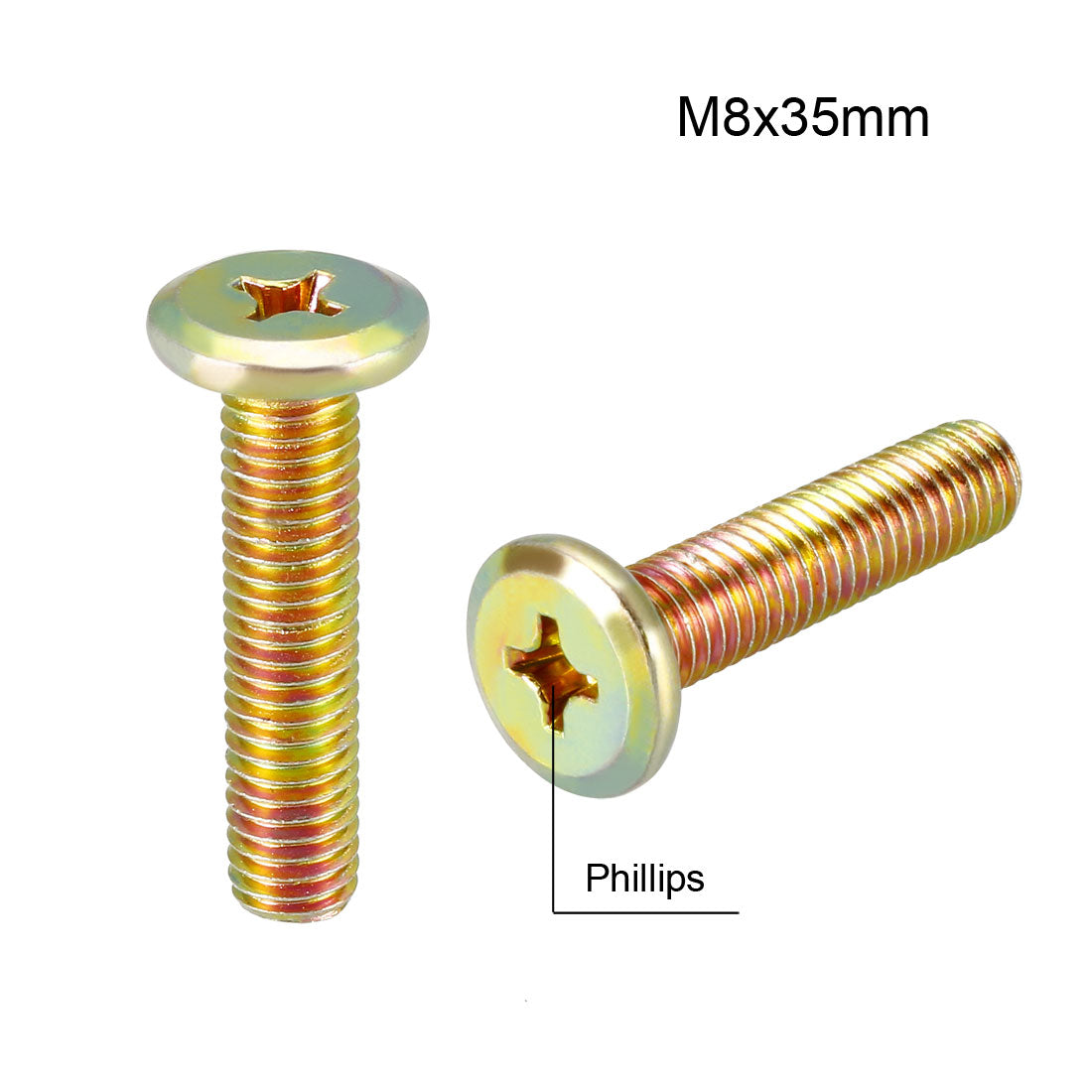 Harfington Head Machine Screws Zinc Plated Cross Screw Leather Bolts