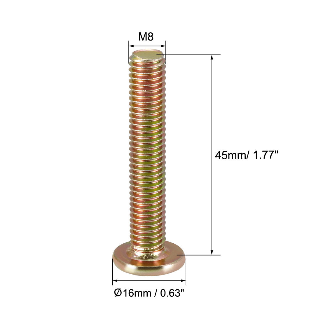 Harfington Head Machine Screws Zinc Plated Cross Screw Leather Bolts
