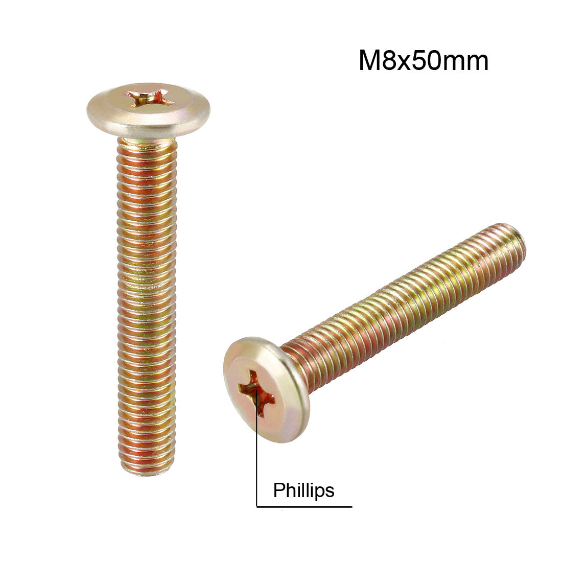 Harfington Head Machine Screws Zinc Plated Cross Screw Leather Bolts