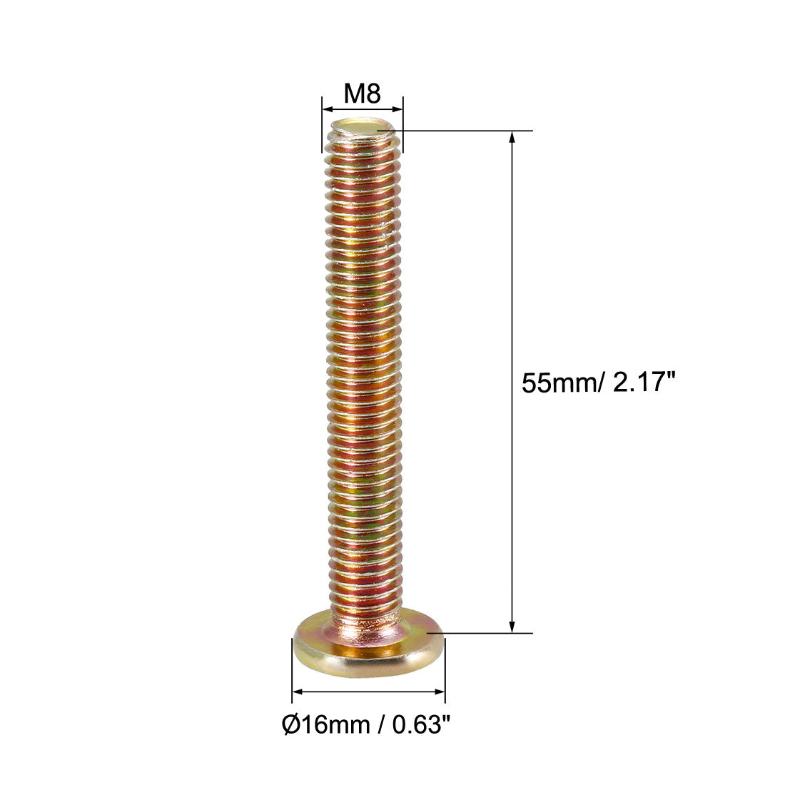 Harfington Head Machine Screws Zinc Plated Cross Screw Leather Bolts