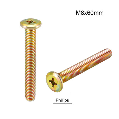 Harfington Head Machine Screws Zinc Plated Cross Screw Leather Bolts