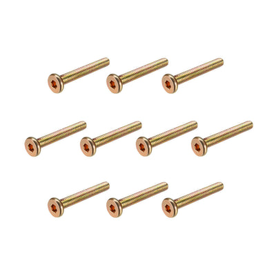 Harfington M6x40mm Furniture Screw Hex Socket Zinc Plated Full Thread Carbon Steel 10Pcs