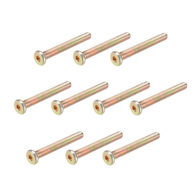 Harfington M6x50mm Furniture Screw Hex Socket Zinc Plated Full Thread Carbon Steel 10Pcs