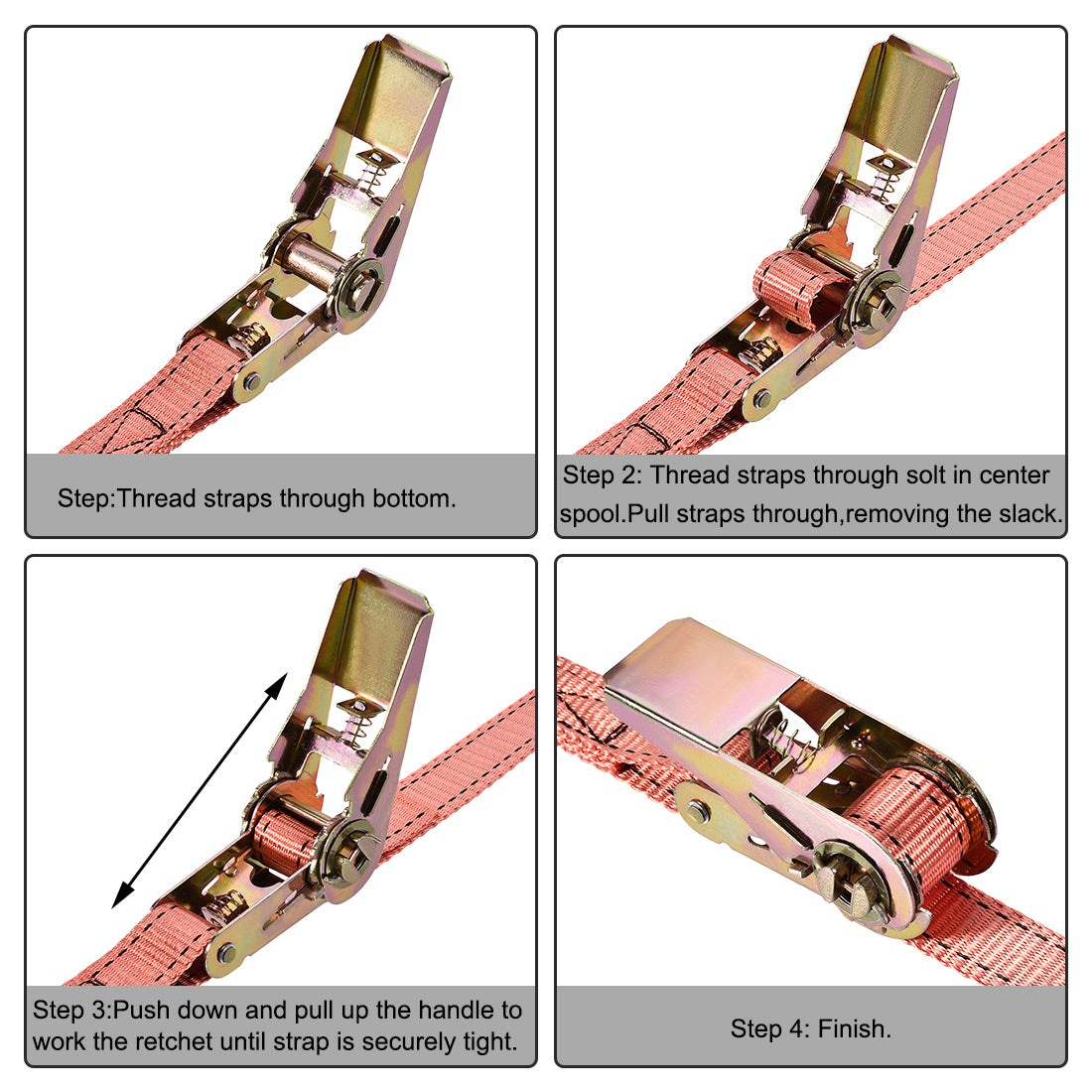 Harfington Mxmm Ratchet Tie Down Strap Cargo Lashing Up to kg Double J Hook