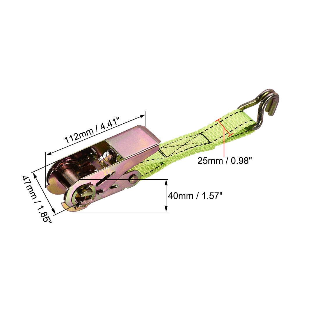 Harfington Mxmm Ratchet Tie Down Strap Cargo Lashing Up to kg Double J Hook